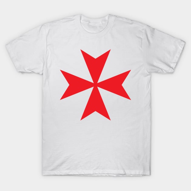 St. John's Cross / Maltese Cross (red) T-Shirt by PabloDeChenez